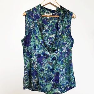 Coldwater Creek Abstract Print Cowlneck Blouse